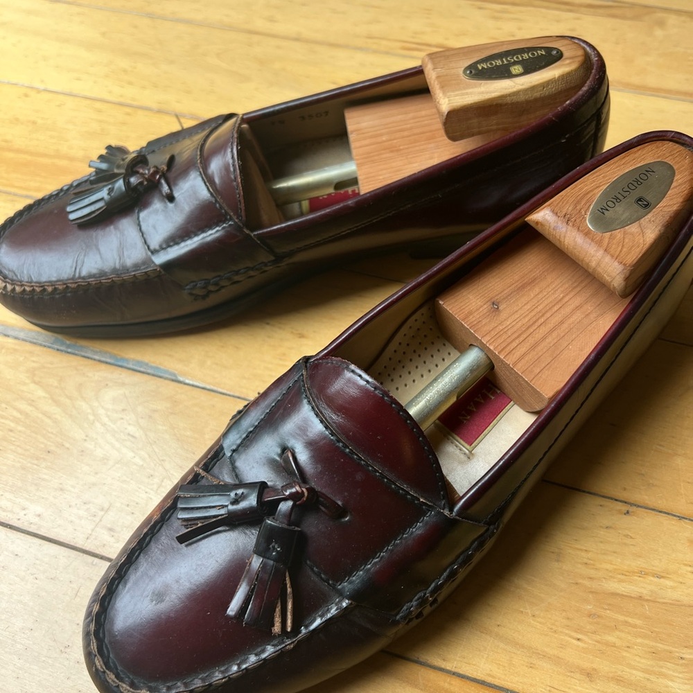 Cole Haan Men's Burgundy Leather Tassel Loafers size 10.5